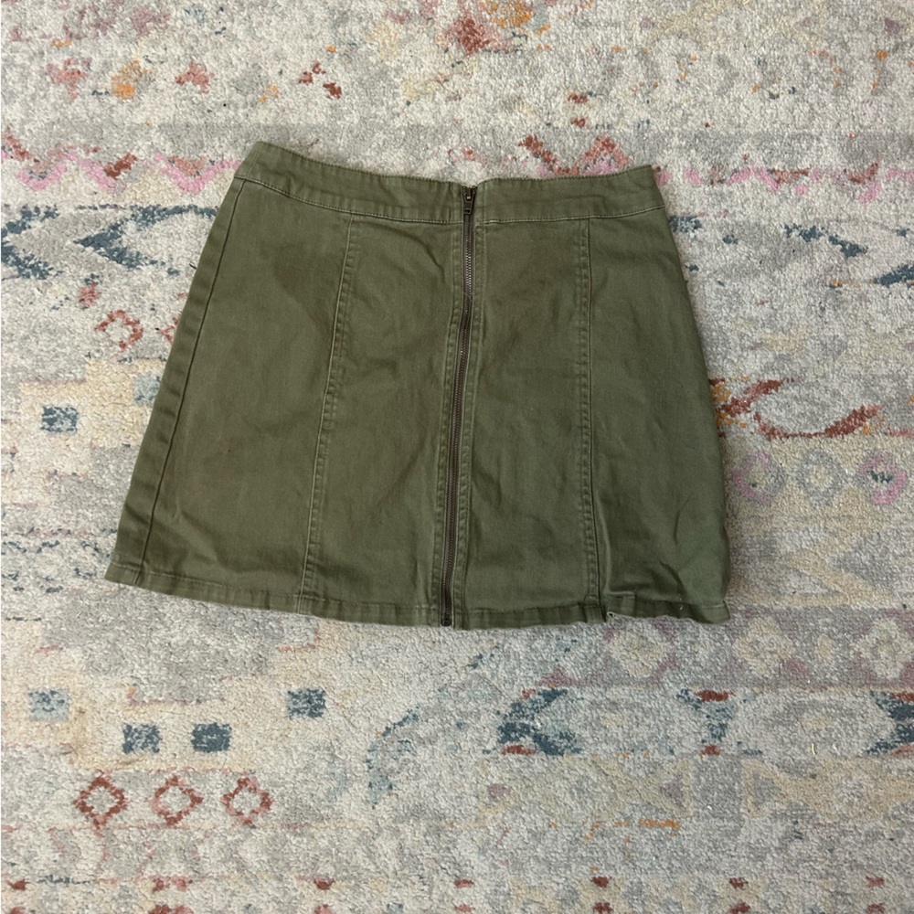 Green zip up skirt size small
